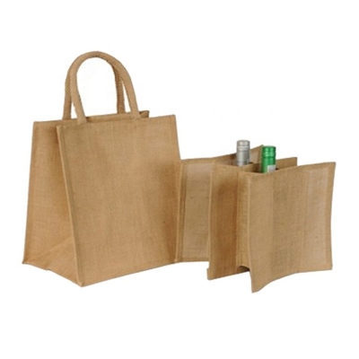 Opakowanie 6 butelek wina 27x18x30cm Torba na zakupy z juty
