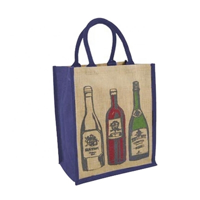 Opakowanie 6 butelek wina 27x18x30cm Torba na zakupy z juty