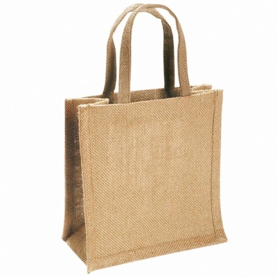 Damska torba na zakupy z juty, średniej długości, 50 cm