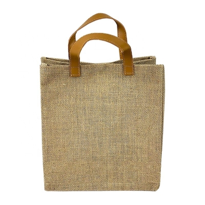 Torba podróżna prezentowa z PU, 20 cm, jutowa torba na zakupy